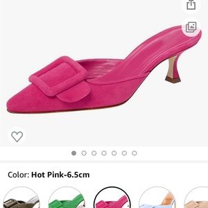 COPY - Fuschia Manolo Mule Dupes